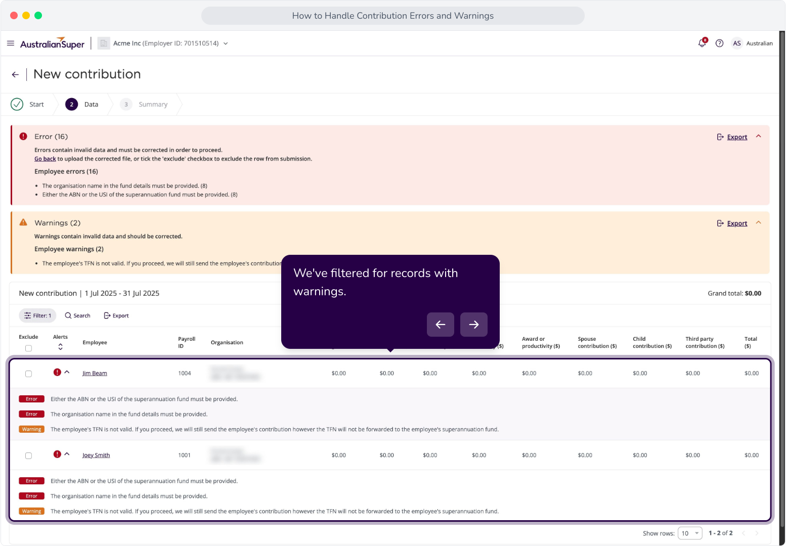 How to Handle Contribution Errors and Warnings SAFF file Upload ...