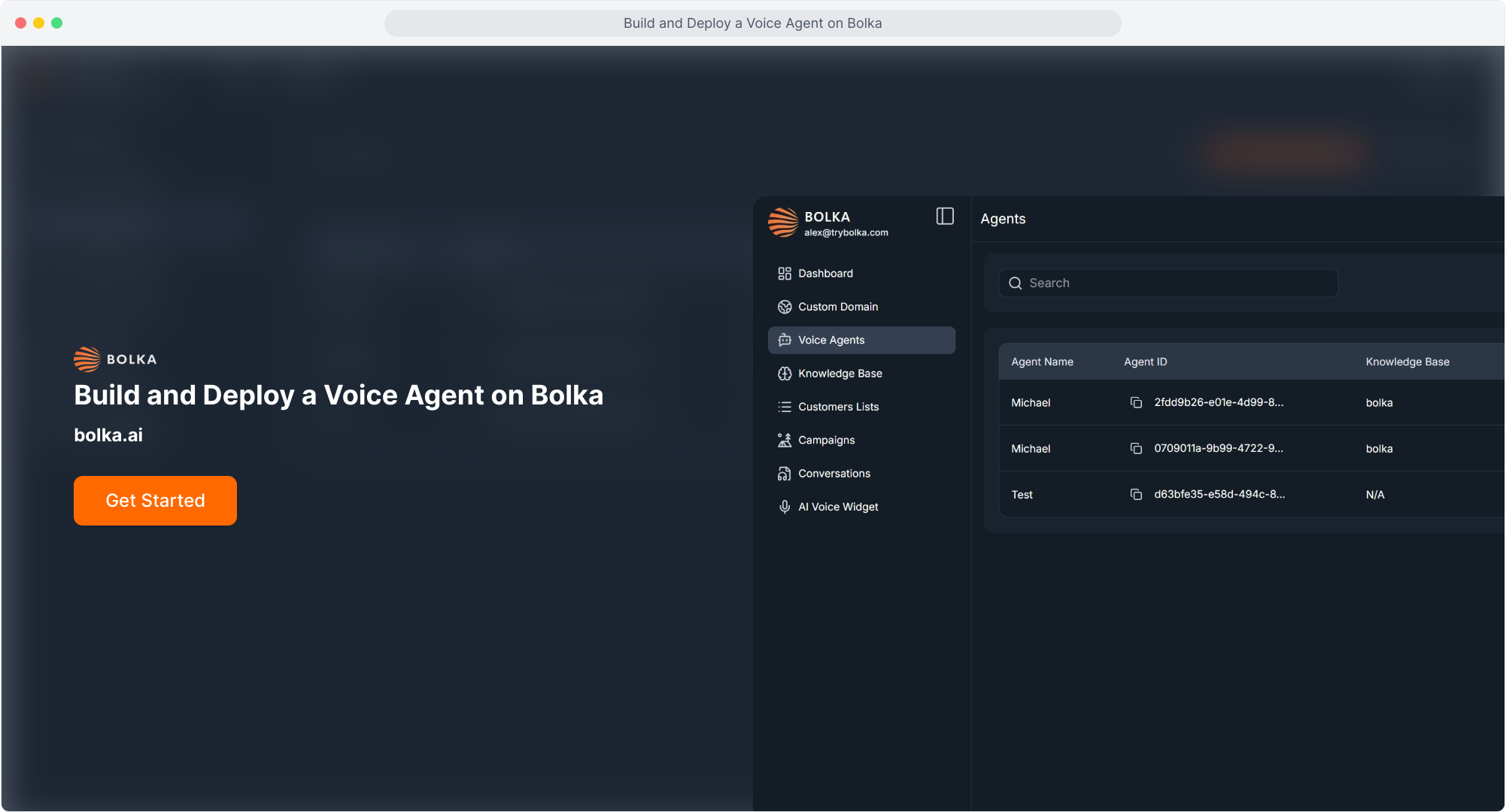 Step 1: Build and Deploy a Voice Agent on Bolka