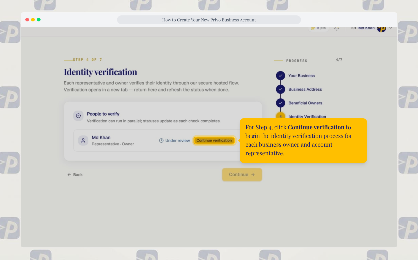 Continue Verification