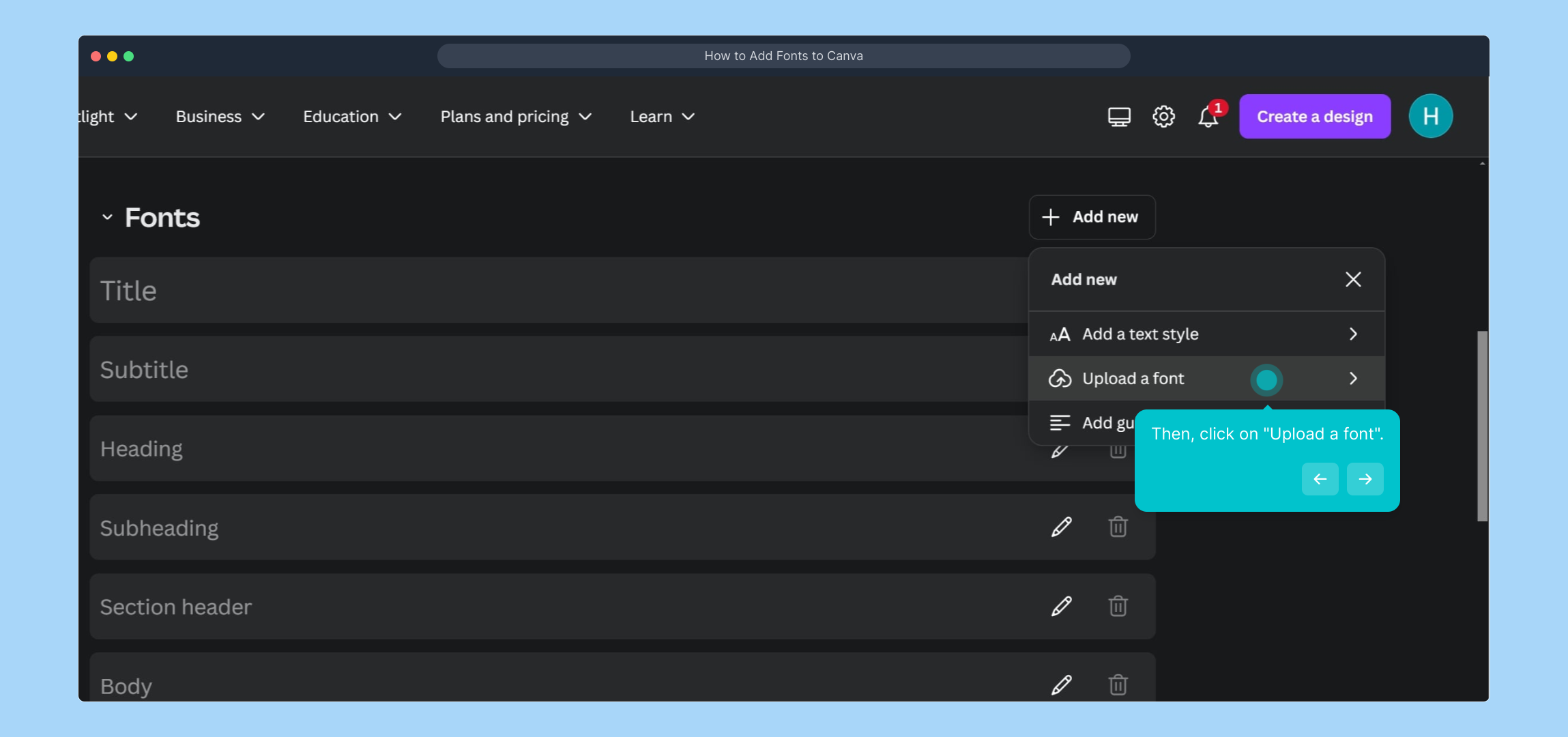 How to Add Fonts to Canva