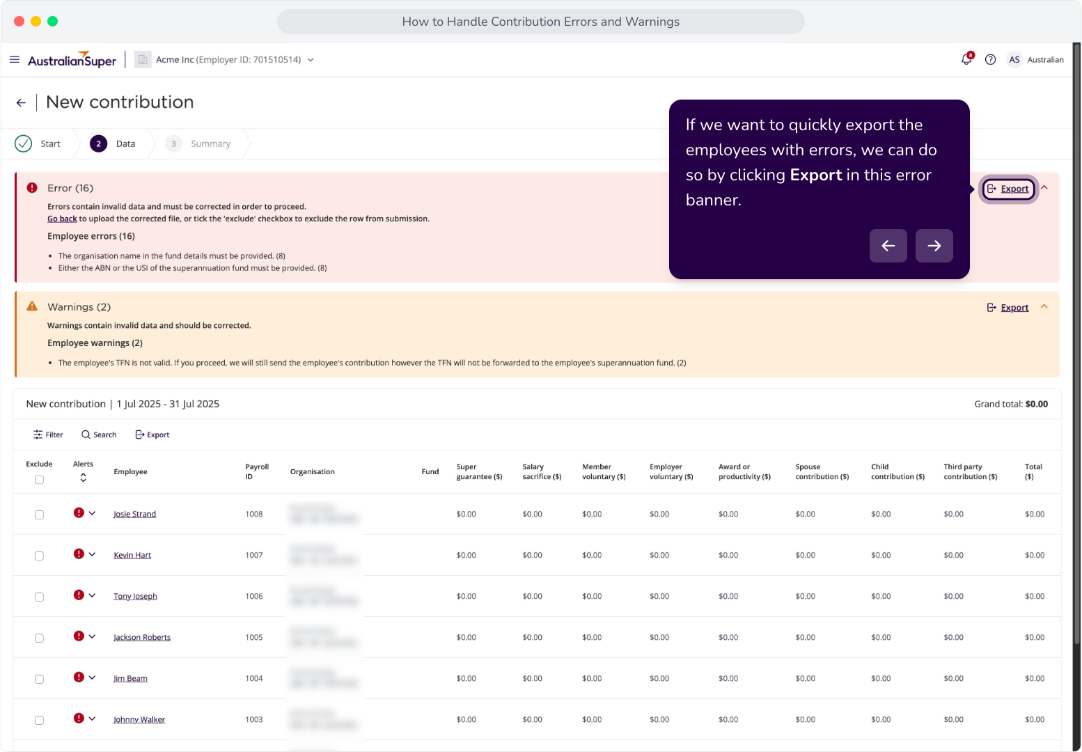 How to Handle Contribution Errors and Warnings SAFF file Upload ...