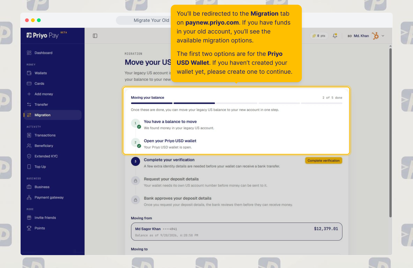 Migration options
