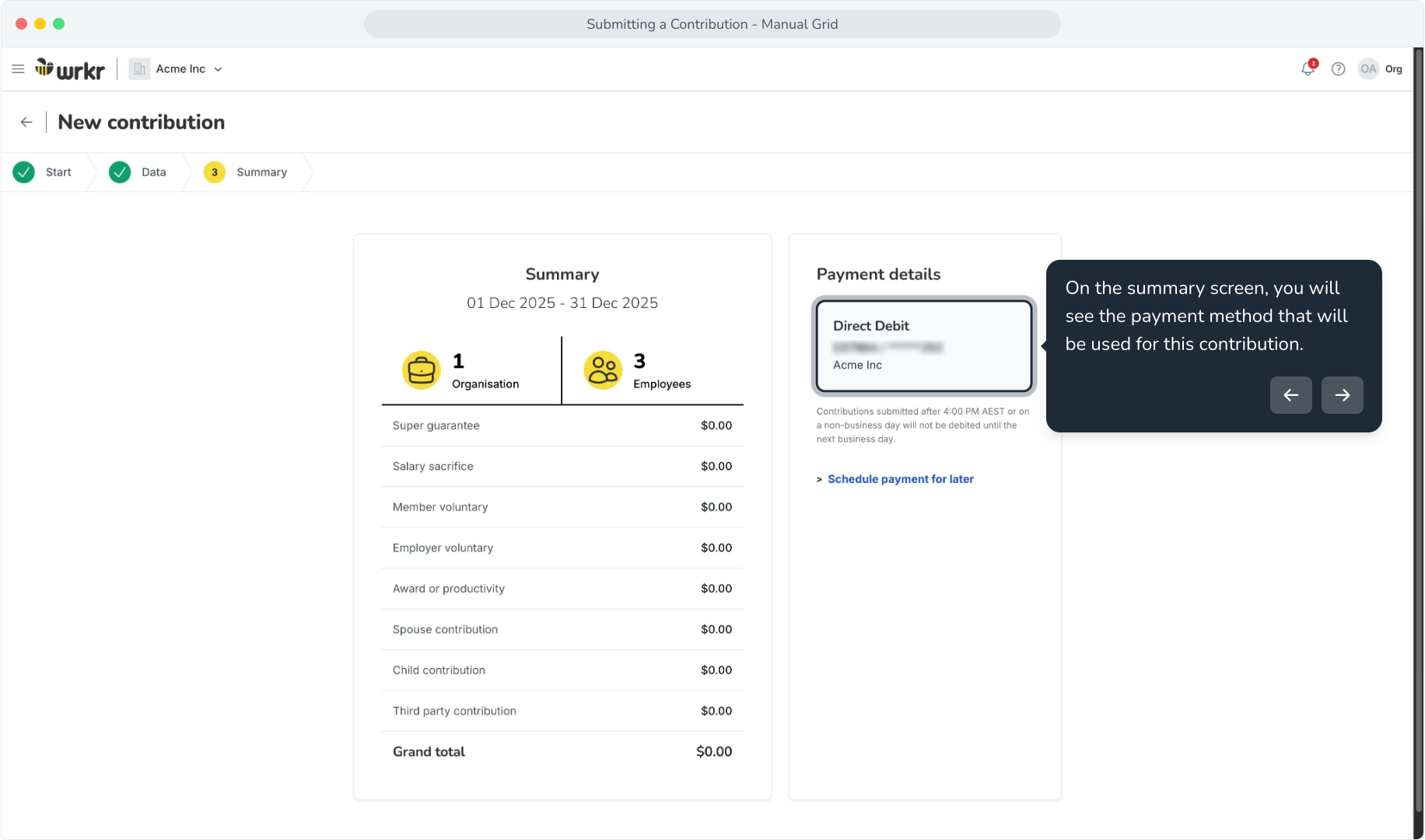 Submitting a Contribution - Manual Grid – Wrkr Help Centre