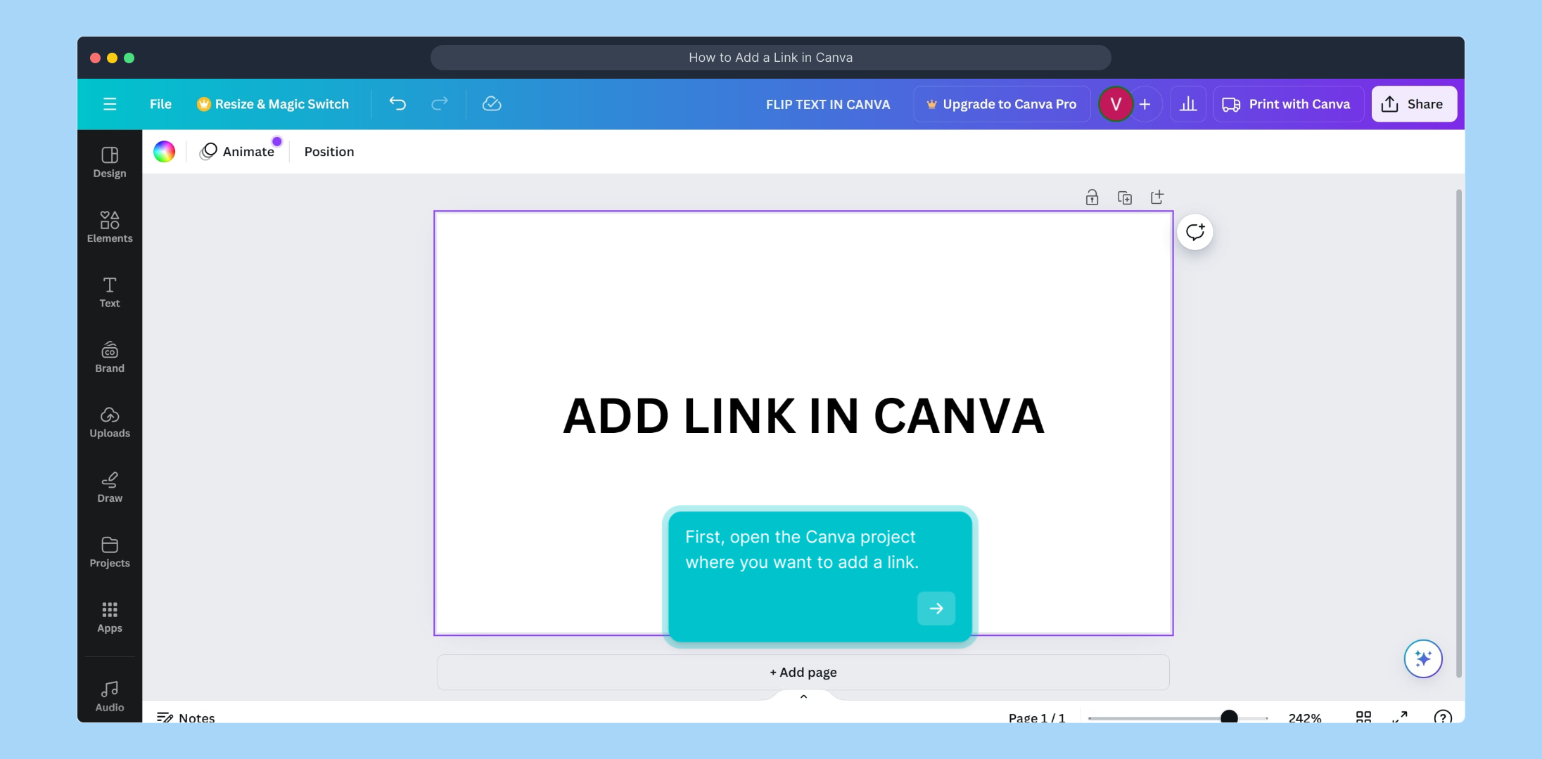 How to Add a Link in Canva