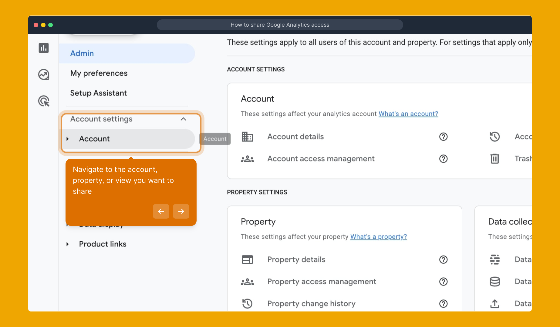 How to share Google Analytics access