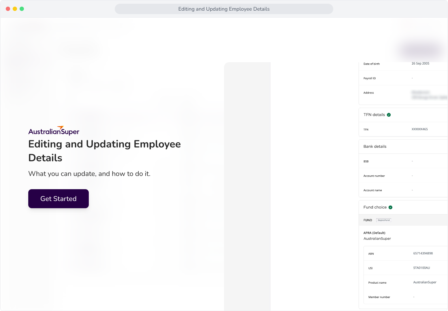 Editing and Updating Employee details – AustralianSuper