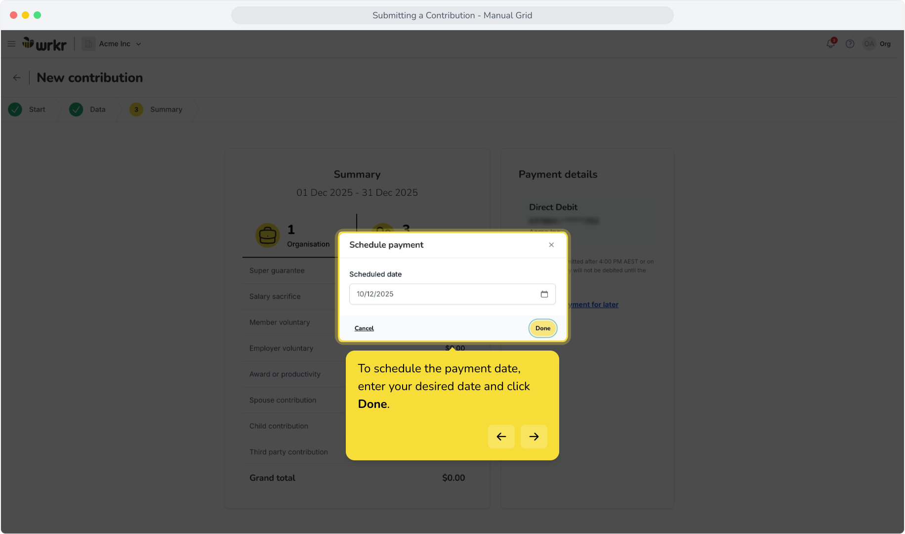 Submitting a Contribution - Manual Grid – Wrkr Help Centre