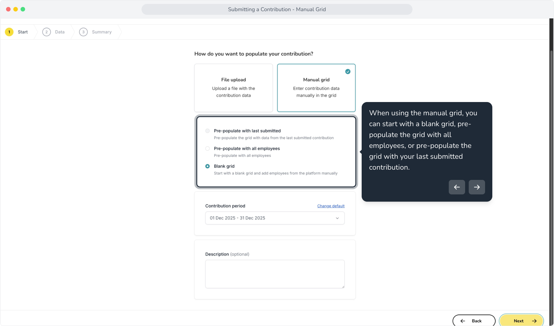 Submitting a Contribution - Manual Grid – Wrkr Help Centre