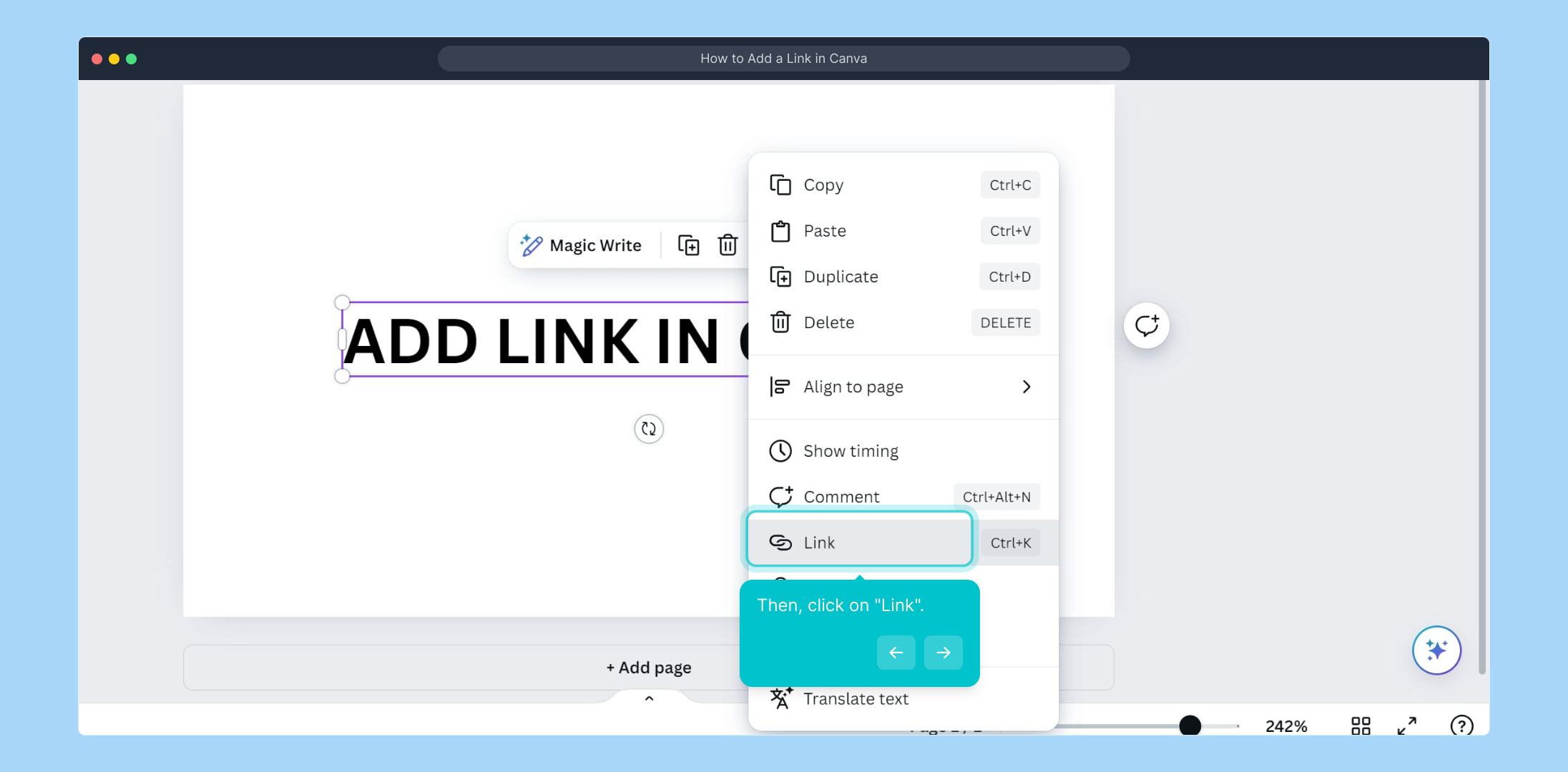 How to Add a Link in Canva