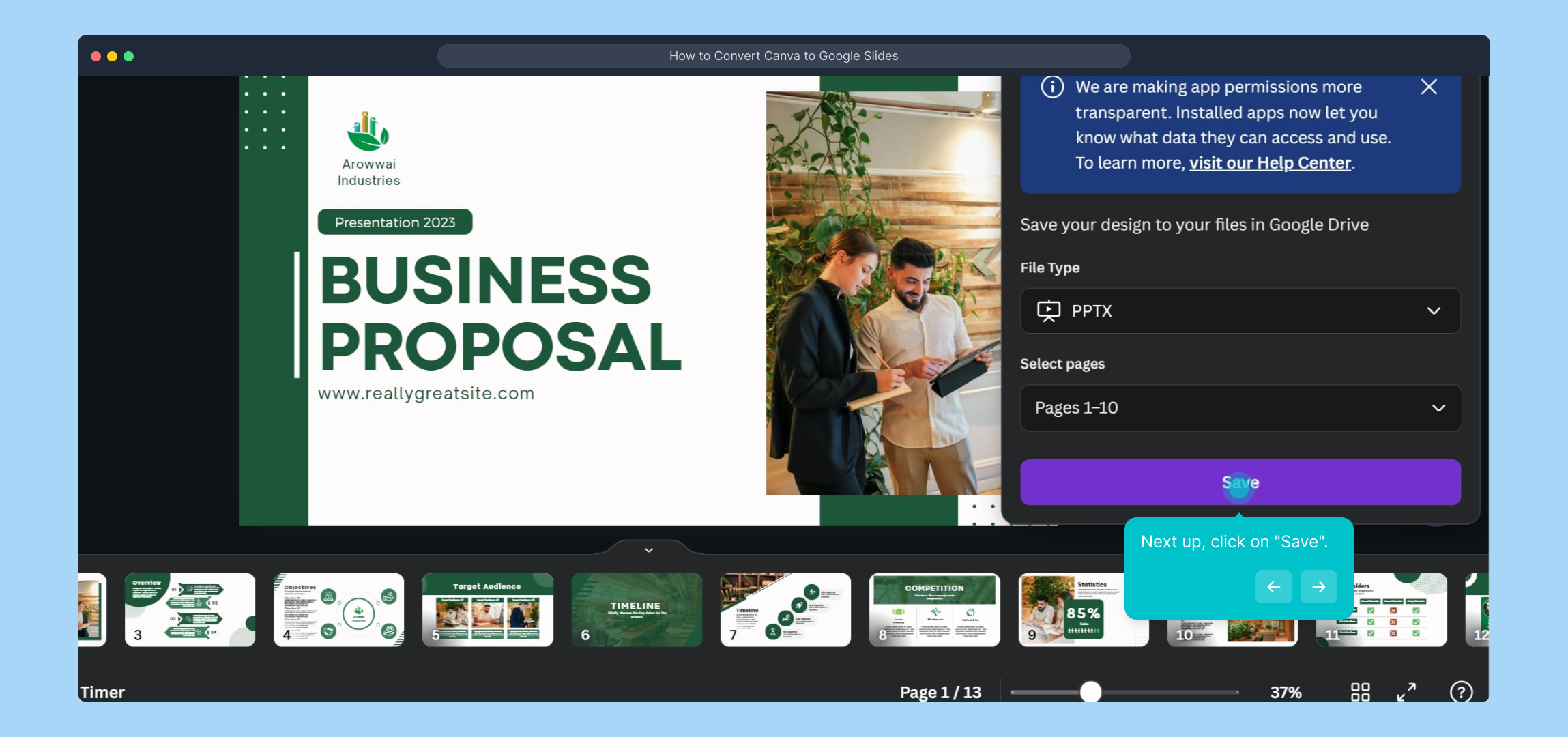 How to Convert Canva to Google Slides