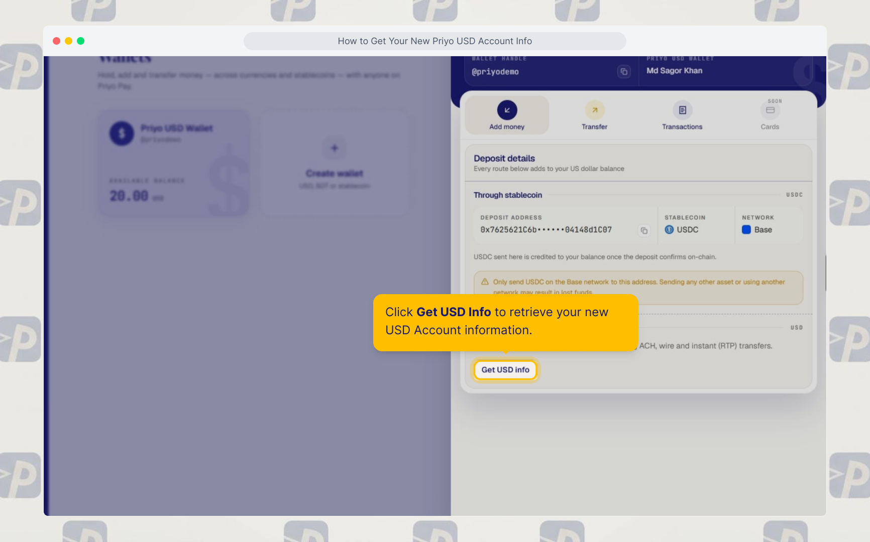 Get USD Info