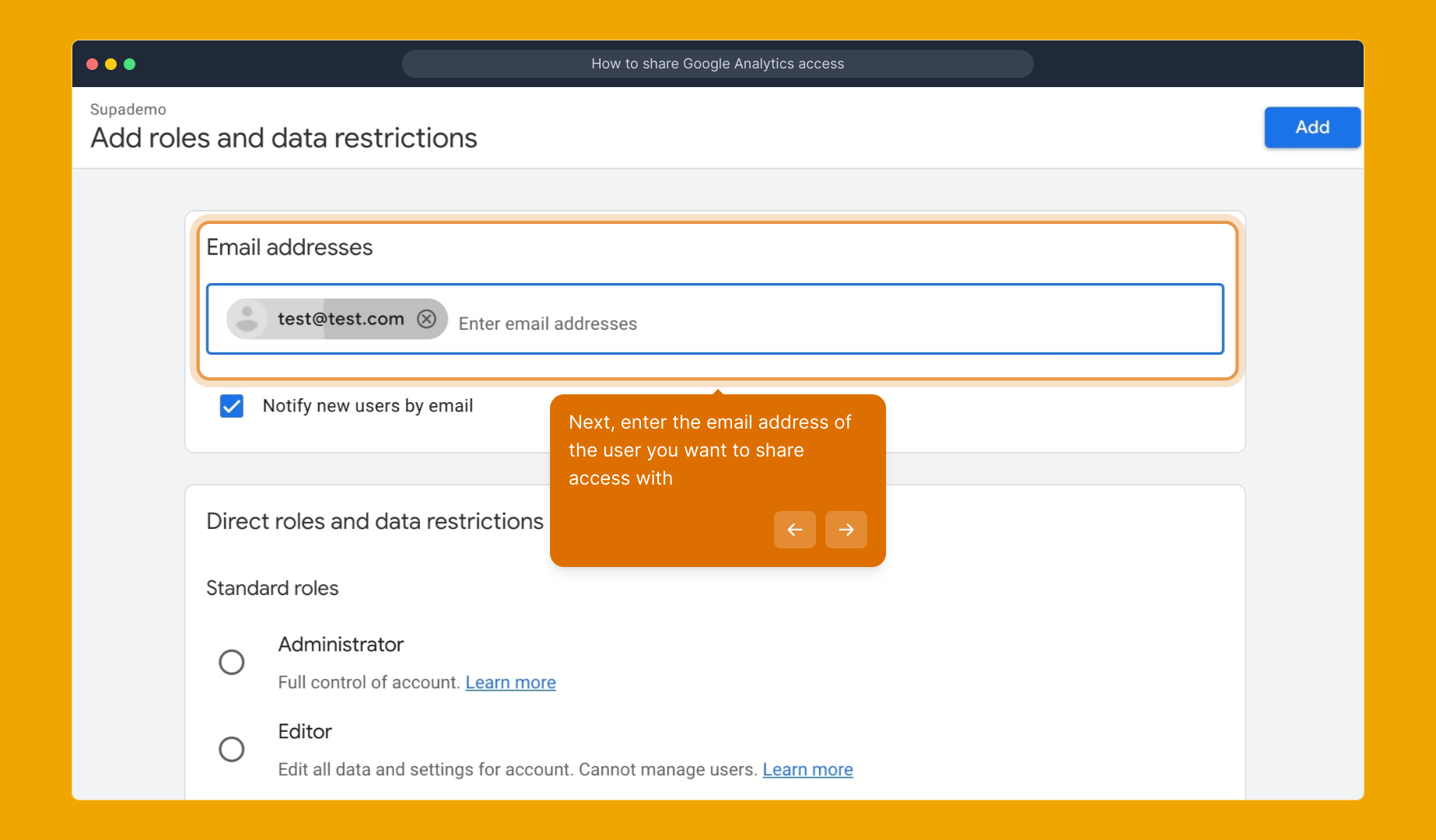 How to share Google Analytics access