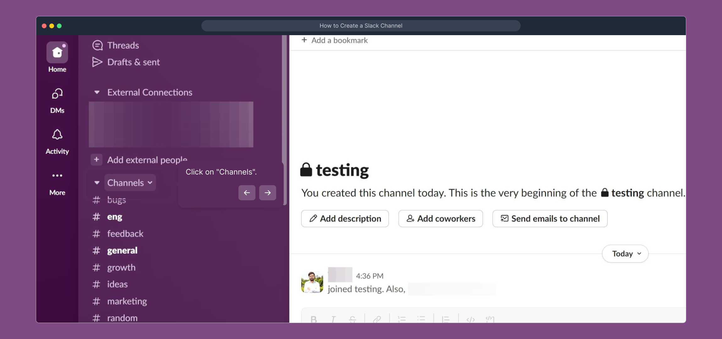 How to Create a Slack Channel
