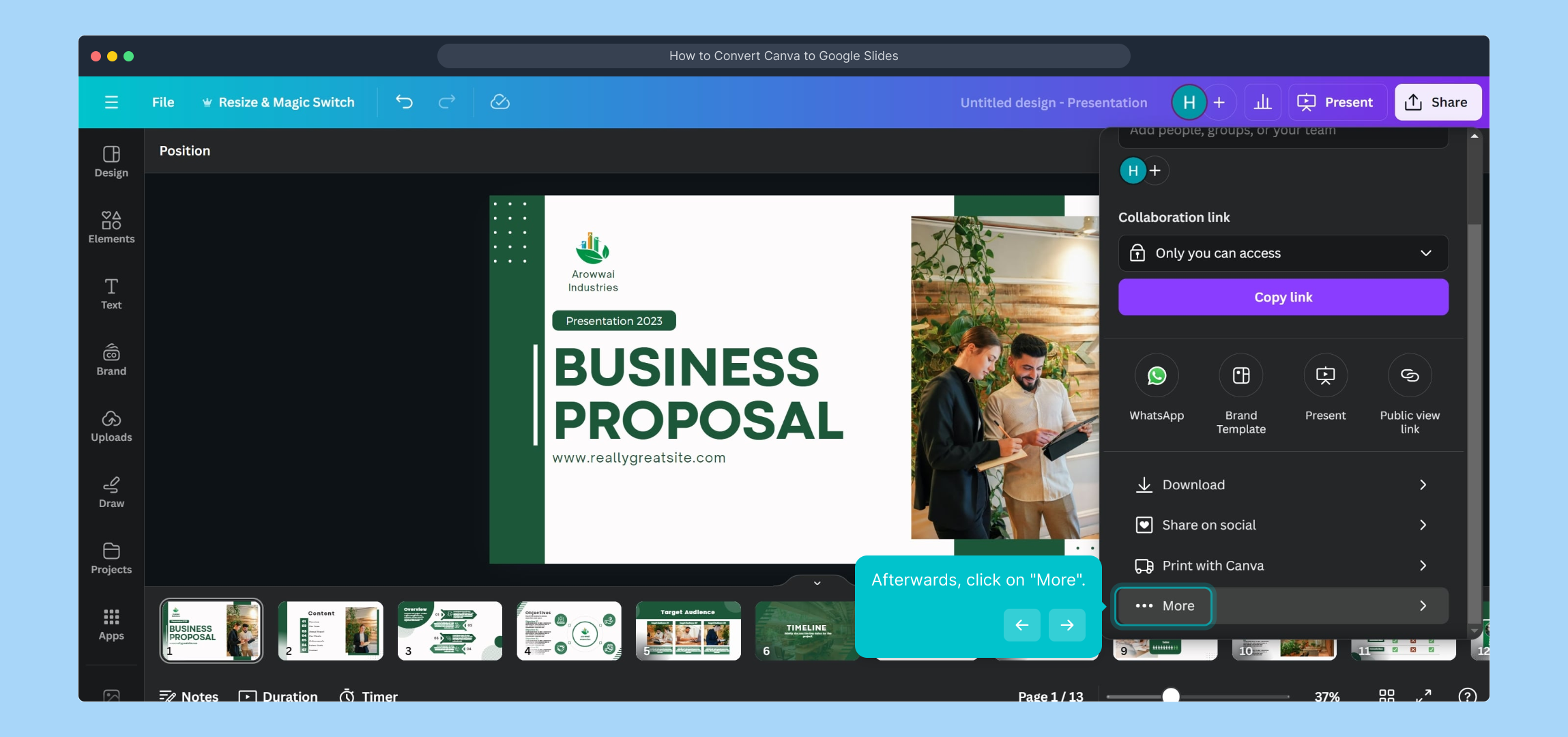How to Convert Canva to Google Slides