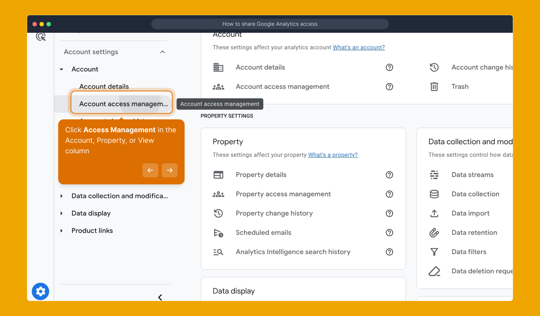 How to share Google Analytics access